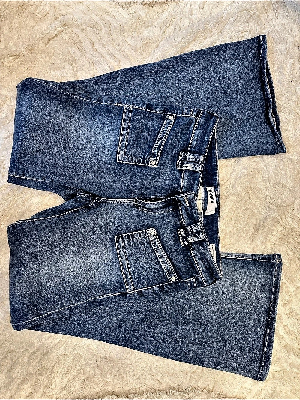 Garage Low Rise Flare Jean Jeans in Blue